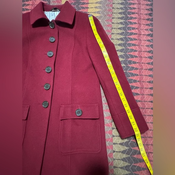 Brooks Brothers Women 4 Cranberry Wool /Cashmere Single Breasted Car Coat - Picture 6 of 14